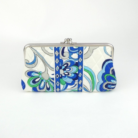 Vera Bradley Handbags - Vera Bradley Mediterranean White Kiss Lock Wallet